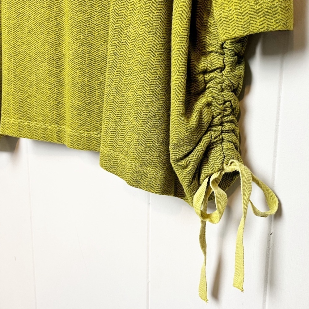 bryn Walker Ruched‎ Side Tunic Top Medium green French terry stretch lagenlook - Picture 2 of 10